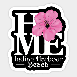 Indian Harbour Beach HOME Pink Hibiscus Sticker